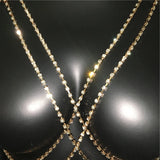 Sexy Rhinestone Bikini Harness Bra Body Chain Necklace