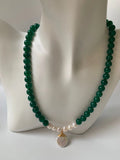 Shells Pendant Women's Natural Pearl Greenjade Necklace