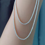 Tibetan Silver Necklace for Women Clavicle Chain Jewelry