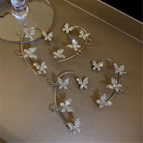 Zircon Butterfly Ear Clip Earrings Non Piercing Ear Cuff