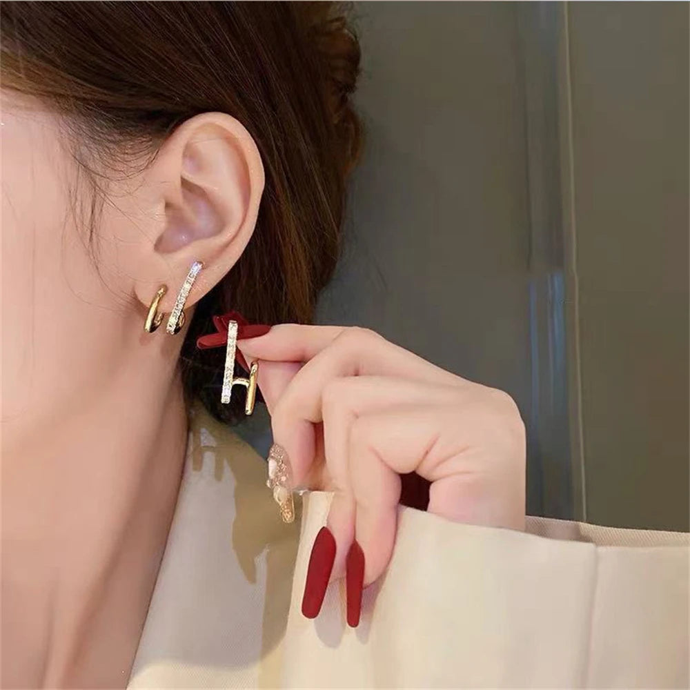 Claw Zircon Pearl Earrings CZ Ear Hook Jewelry