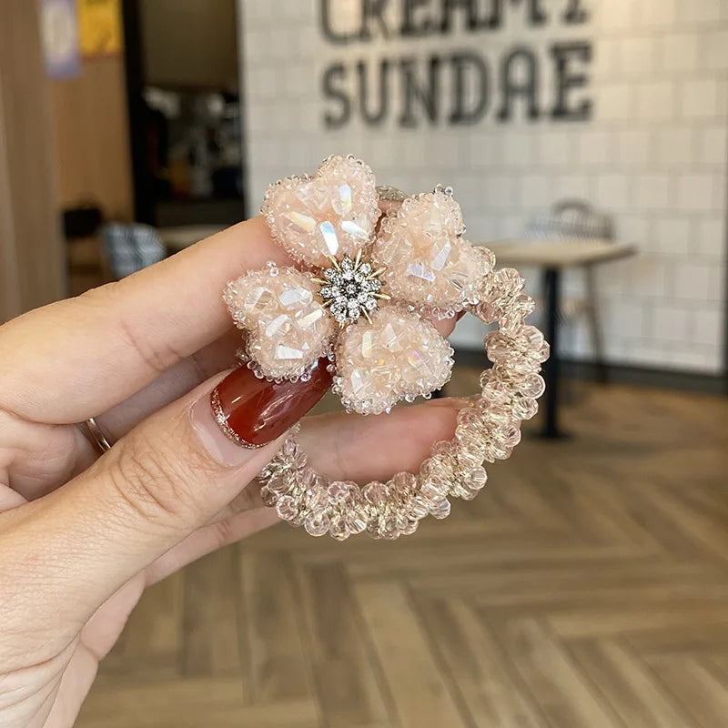Crystal Hair Rope Rhinestone Elastic Hair Bands Girls Hair Accessories