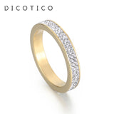 Crystal Rhinestone Rings Silver Rose Stainless Steel Knuckle Wedding Jewelry