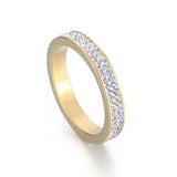 Crystal Rhinestone Rings Silver Rose Stainless Steel Knuckle Wedding Jewelry