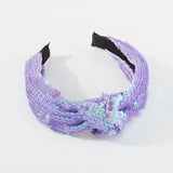 Sequins Top Knot Headband Glitter Wide Hairband Women Hair Accessory