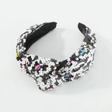 Sequins Top Knot Headband Glitter Wide Hairband Women Hair Accessory