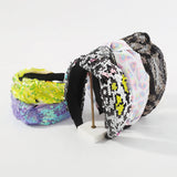 Sequins Top Knot Headband Glitter Wide Hairband Women Hair Accessory