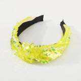 Sequins Top Knot Headband Glitter Wide Hairband Women Hair Accessory