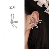Rhinestone Chain Clip Earrings - One Side Ear Cuff Star Animal P