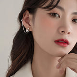 Rhinestone Chain Clip Earrings - One Side Ear Cuff Star Animal P
