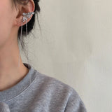 Rhinestone Chain Clip Earrings - One Side Ear Cuff Star Animal P