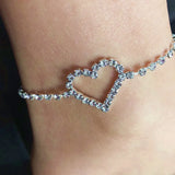 Heart Crystal Anklets for Women Wedding Leg Bracelets
