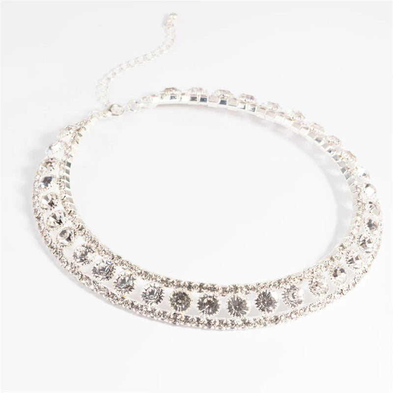 Rhinestone Necklace Choker Wedding Jewelry Crystal Delicate Bride