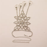 Rhinestone Sling Bracelet Finger Chain Bridal Wedding Bohemian Jewelry