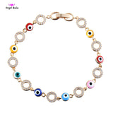 Zircon Lucky Eye Bracelet Arab Muslim Charm Women Wedding Jewelry