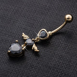 Heart Zircon 925 Silver Belly Button Ring Navel Piercing Body Jewelry