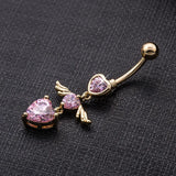Heart Zircon 925 Silver Belly Button Ring Navel Piercing Body Jewelry