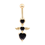 Heart Zircon 925 Silver Belly Button Ring Navel Piercing Body Jewelry