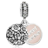 Sweet Mother Pendant Beads 925 Sterling Silver Charms Fit Bracelet DIY Jewelry