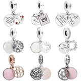 Sweet Mother Pendant Beads 925 Sterling Silver Charms Fit Bracelet DIY Jewelry