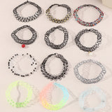 Choker Necklace Set Flower Gradient Elastic Cord Clavicle Necklace