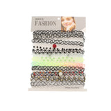 Choker Necklace Set Flower Gradient Elastic Cord Clavicle Necklace