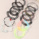 Choker Necklace Set Flower Gradient Elastic Cord Clavicle Necklace