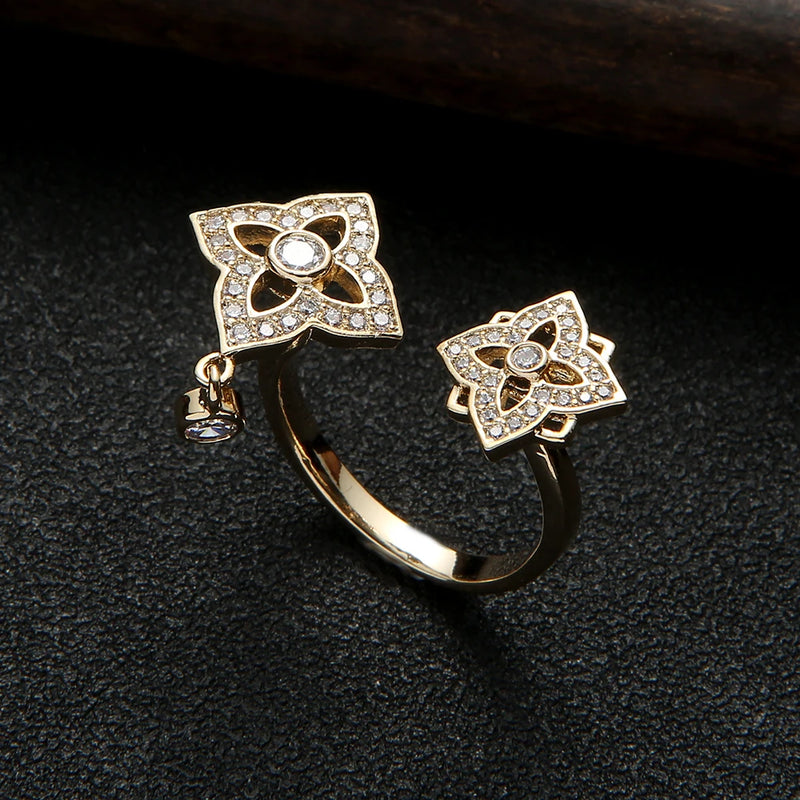 CZ Geometry Wedding Ring for Women Girls