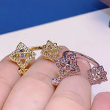 CZ Geometry Wedding Ring for Women Girls