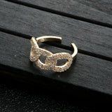 CZ Link Chain Finger Jewelry Women Wedding Ring
