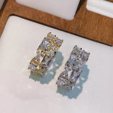 CZ Square Plant Ring for Women Girls