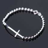 925 Sterling Silver Faith Christian Cross Bracelet