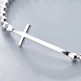 925 Sterling Silver Faith Christian Cross Bracelet