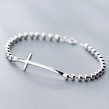 925 Sterling Silver Faith Christian Cross Bracelet