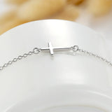 925 Silver Faith Cross Bracelet Crystal Bangle