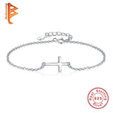 925 Silver Faith Cross Bracelet Crystal Bangle