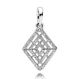 Sterling Silver Spinning Hearts Clover Cross Necklace Pendant