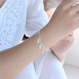 Vintage Silver 925 Leaf Bracelet for Girls and Ladies