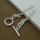 Silver 925 Bracelet Circle Chain Bracelet Women Charm Jewelry