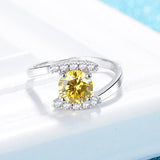 925 Silver Citrine Zircon Gemstone Ring for Women