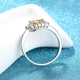 925 Silver Citrine Zircon Gemstone Ring for Women