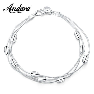 925 Sterling Silver Snake Bone Bead Bracelet Glamour Jewelry Gift