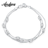 925 Sterling Silver Snake Bone Bead Bracelet Glamour Jewelry Gift