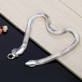 925 Sterling Silver Snake Bone Bracelet Charm Chain