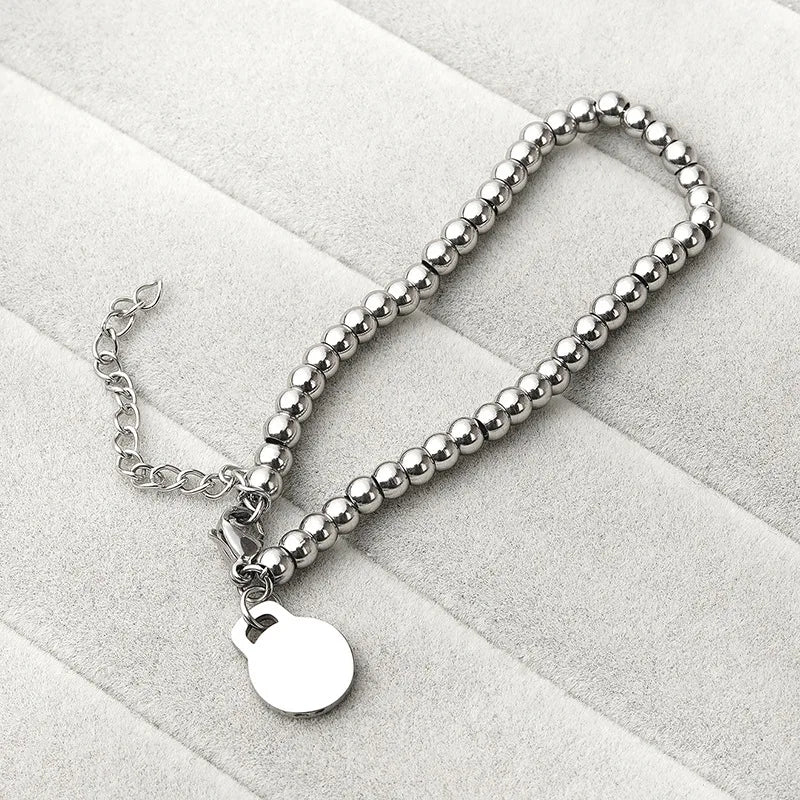 925 Silver Bead Bracelet Female Jewelry