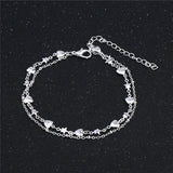 S925 Silver Anklet Heart Foot Chain For Women Girl SB090