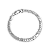 5MM Flat Snake Chain Silver Bracelet Unisex Lobster Clasp Gift