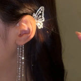 Sparkling Zircon Crystal Ear Clip Earrings Wedding Jewelry