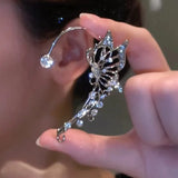 Sparkling Zircon Crystal Ear Clip Earrings Wedding Jewelry