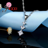 Silver Clear Austrian Crystals Jewelry Set for Her